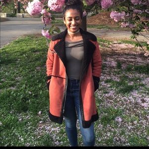 Burnt orange Abercrombie fall jacket